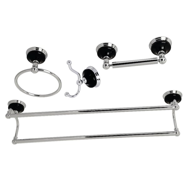 BAK9113478C Water Onyx 4-Piece Bathroom Accessory Set, Polished Chrome